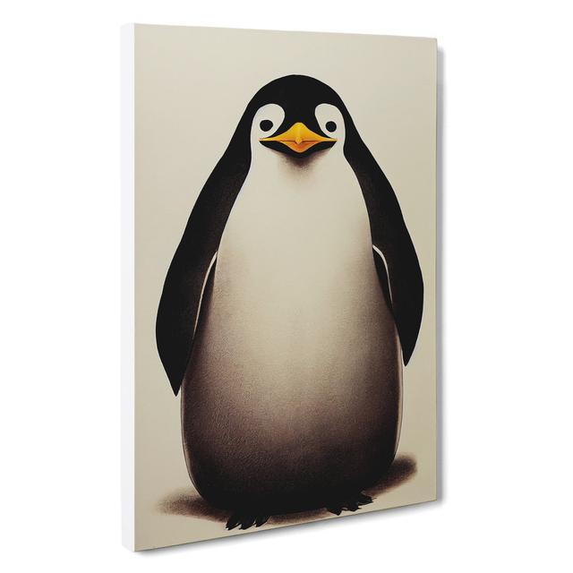 Sitting Penguin - Wrapped Canvas Graphic Art Marlow Home Co. Size: 60cm H x 40cm W x 3cm D on Productcaster.