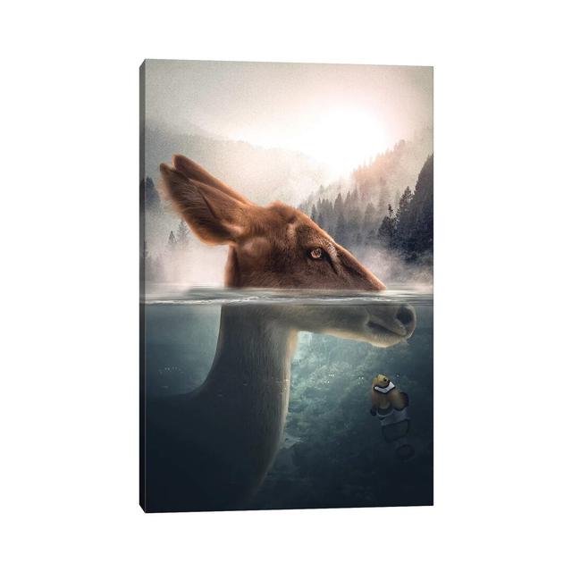 The Antelope And Clownfish by Zenja Gammer - Print on Canvas Union Rustic Size: 66.04cm H x 45.72cm W x 3.81cm D, Format: Wrapped Canvas on Productcaster.