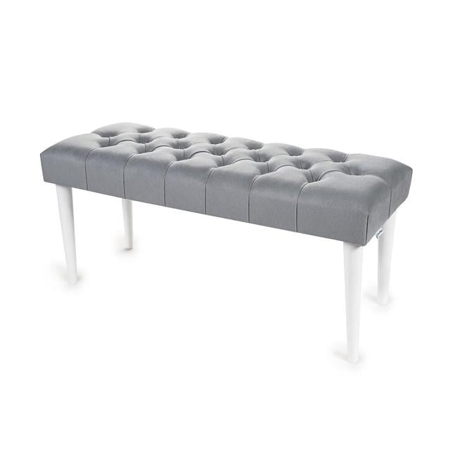 Gepolsterte Sitzbank Evidens bench4home Farbe: Grau/Weiß, Größe: 40 cm H x 100 cm B x 30 cm T on Productcaster.