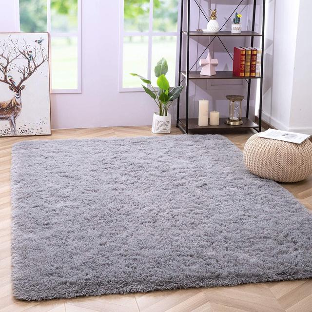 Shaggy Grey Rug Ebern Designs Rug Size: Rectangle 80 x 150cm on Productcaster.