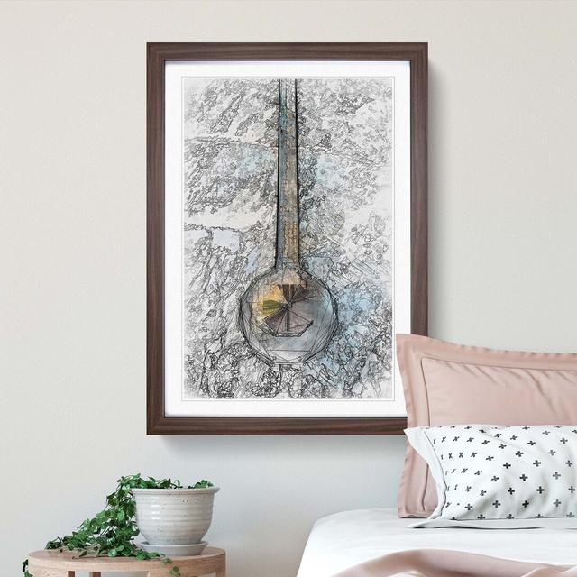 Manhattan Beach in Abstract - Picture Frame Graphic Art Print East Urban Home Frame Option: Walnut, Size: 76cm H x 50cm W x 2cm D on Productcaster.