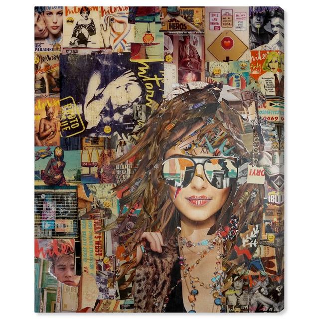 Katy Hirschfeld - Girl And Sunglasses - Wrapped Canvas Print East Urban Home Size: 71.1 cm H x 61 cm W on Productcaster.