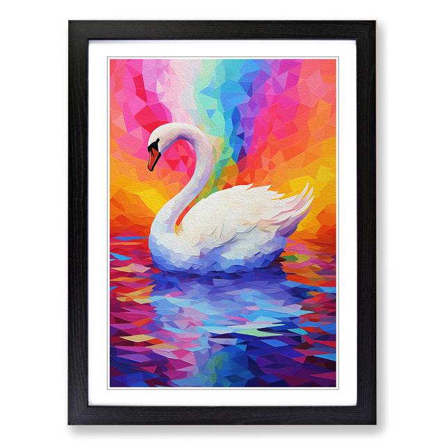 Swan Colour Field - Single Picture Frame Art Prints on Wood Brambly Cottage Format: Black, Size: 34" H x 25" W x 2" D on Productcaster.