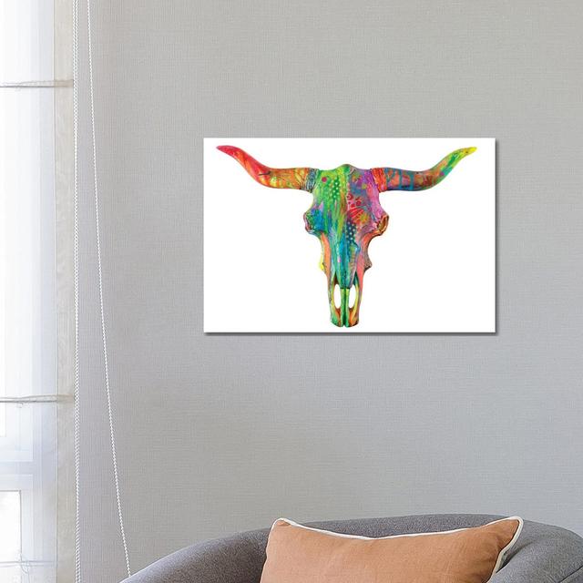 Longhorn Bust by Dean Russo - Wrapped Canvas Painting Natur Pur Size: 45.72cm H x 66.04cm W x 3.81cm D on Productcaster.