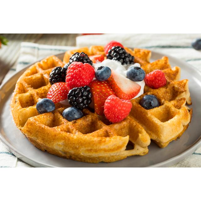 Berry Belgian Waffle by Bhofack2 - Wrapped Canvas Photograph Ebern Designs Size: 51cm H x 76cm W x 3.8cm D on Productcaster.