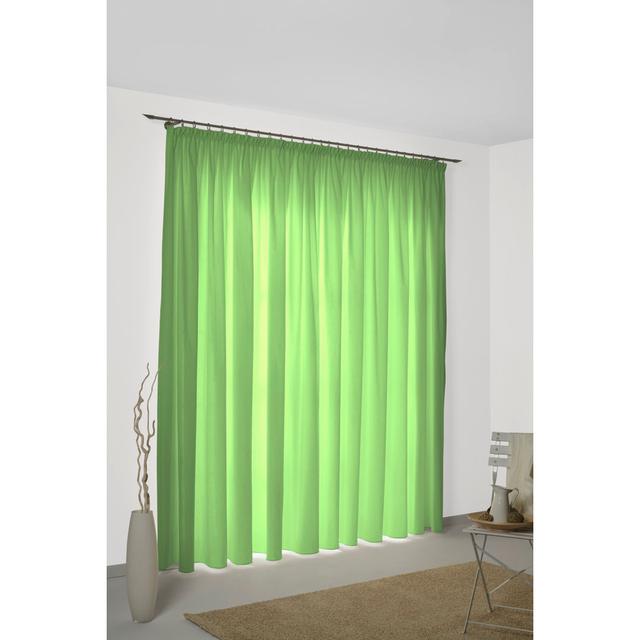 Kyrstan Pencil Pleat Room Darkening Thermal Single Curtain Ebern Designs Colour: Green, Size: 255cm Width x 132cm Drop on Productcaster.