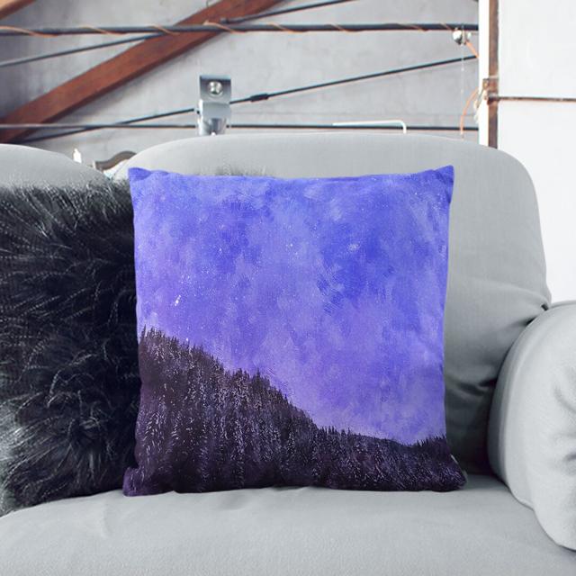 Forest Beneath the Stars Cushion with Filling East Urban Home Size: 40cm H x 40cm W x 15cm D, Backing Colour: Black on Productcaster.