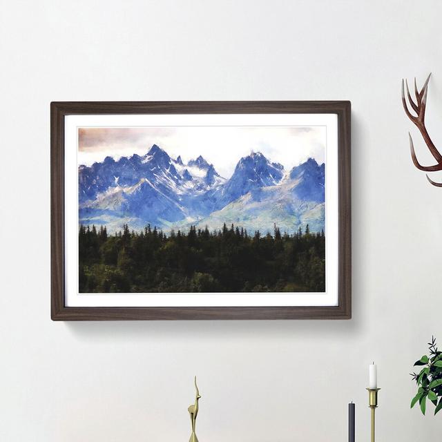 Rocky Mountains in Alaska - Picture Frame Painting Print East Urban Home Size: 45cm H x 63cm W x 2cm D, Frame Option: Walnut Framed on Productcaster.