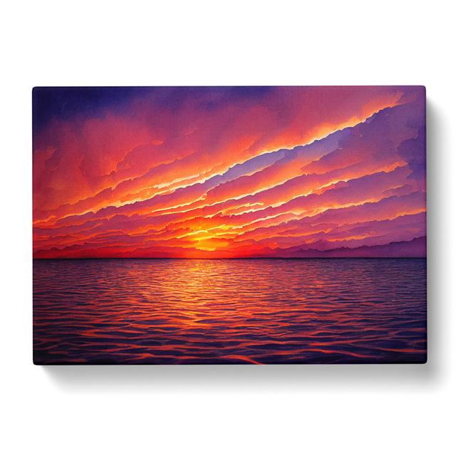 Admirable Sunset Seascape House of Hampton Size: 50cm H x 76cm W x 3cm D on Productcaster.