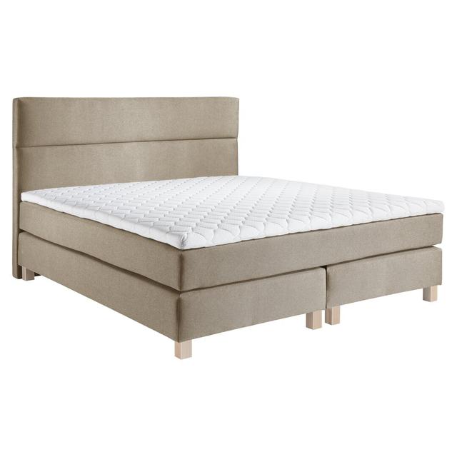 Boxspringbett Hoss mit Topper ModernMoments Matratzenhärte: H2 – bis etwa 75 kg, Liegefläche: 100 x 200 cm, Farbe: Hellbeige on Productcaster.