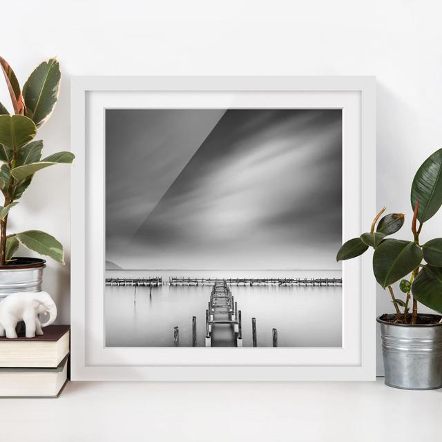 Picture With Frame - The Old Pier - Square 1:1 - B House of Hampton Rahmenauswahl: Weißer Rahmen on Productcaster.