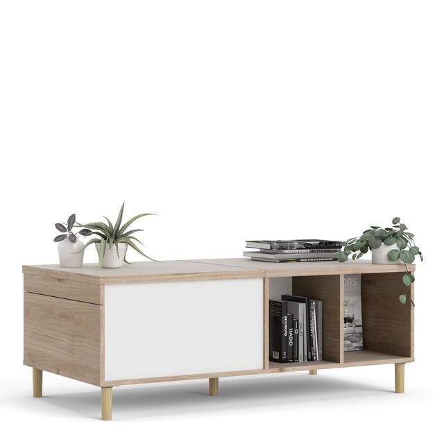 Gaen Coffee Table with Storage Norden Home Table Base Colour: White/Brown on Productcaster.