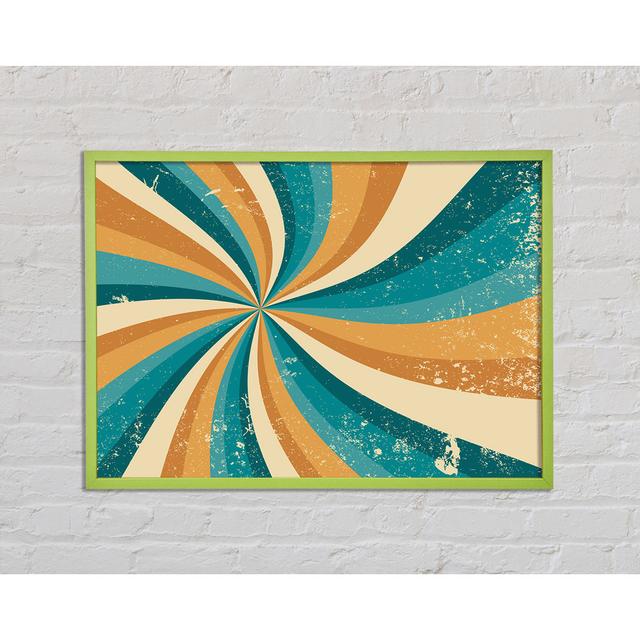 The Spiral Yellow and Blue - Single Picture Frame Art Prints Ivy Bronx Size: 42cm H x 59.7cm W x 2cm D on Productcaster.