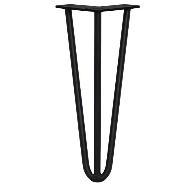 4 X 12" Hairpin Legs , 3 Prong , 12Mm , Black Symple Stuff Size: 30.48cm H x 11cm W x 8cm D, Colour: Black on Productcaster.