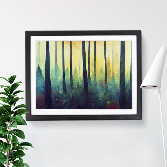 Luxurious Colourful Forest - Single Picture Frame Painting Alpen Home Size: 34cm H x 46cm W x 2cm D, Frame Colour: Black on Productcaster.