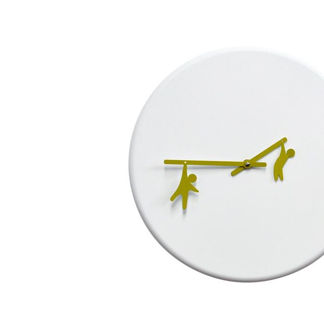 Kezar Wall Clock Ebern Designs Colour: White/Green on Productcaster.