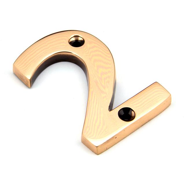 7.8Cm H Metal Surface Mount House Number From The Anvil Colour: Polished Bronze, Number: 2 on Productcaster.