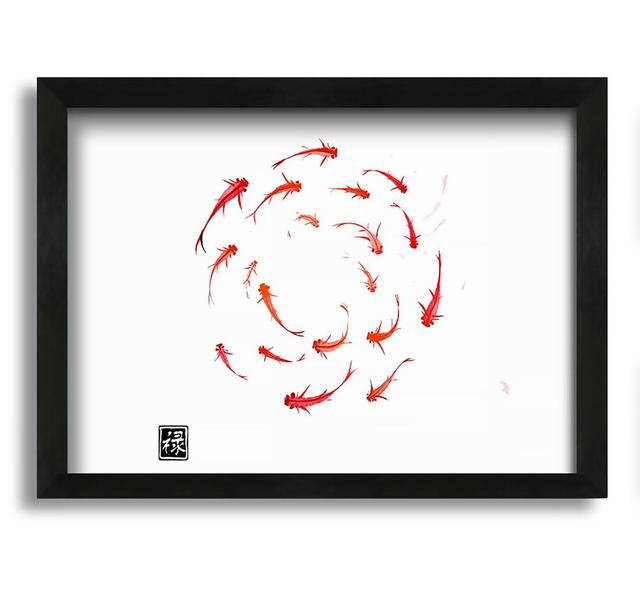 Gerahmtes Leinwandbild Koi Fish in the Circle of Life Sansibar Home Größe: 42 cm H x 60 cm B x 10 cm T on Productcaster.