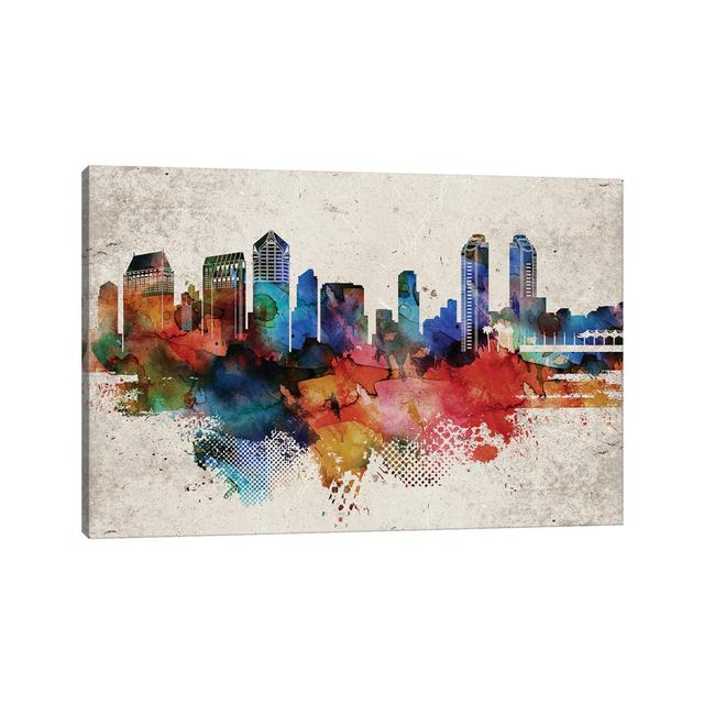 San Diego Abstract - Wrapped Canvas Painting Latitude Run Size: 30.48cm H x 45.72cm W x 1.91cm D on Productcaster.