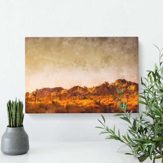 Joshua Trees - Wrapped Canvas Painting East Urban Home Size: 35cm H x 50cm W x 3cm D on Productcaster.