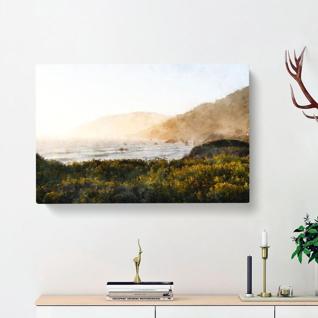 Pacific Ocean in California - Wrapped Canvas Painting Print East Urban Home Size: 60cm H x 91cm W x 3cm D on Productcaster.