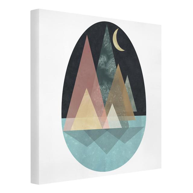 Utopian Landscape - Moon - Wrapped Canvas Graphic Art Corrigan Studio Size: 40cm H x 40cm W, Format: 330g/m³ Recycled Canvas on Productcaster.