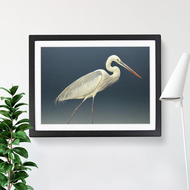 Astounding Heron Bird House of Hampton Size: 34cm H x 46cm W x 2cm D, Frame Colour: Black Framed on Productcaster.