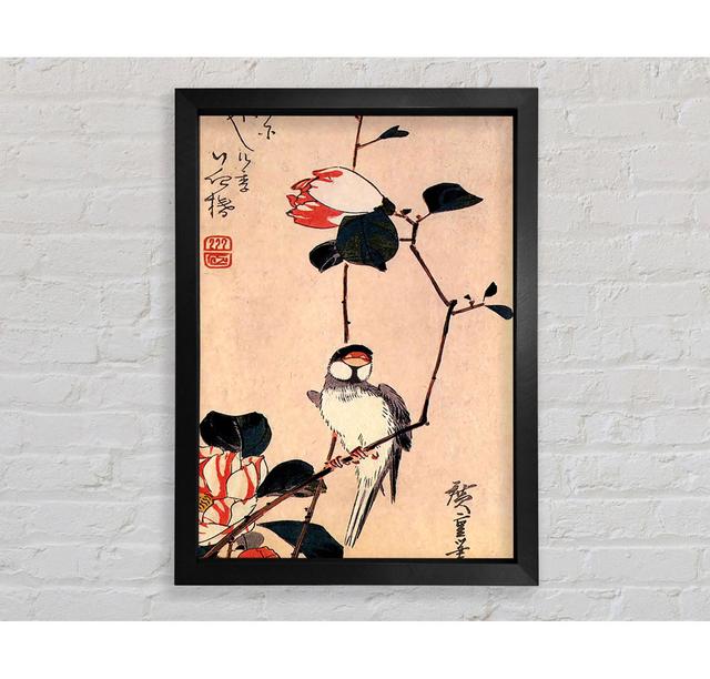 Hiroshige Java Spatz auf einem Magnolienzweig - Einzelner Bilderrahmen Kunstdrucke Bright Star Größe: 59,7 cm H x 42 cm B x 3,4 cm T on Productcaster.