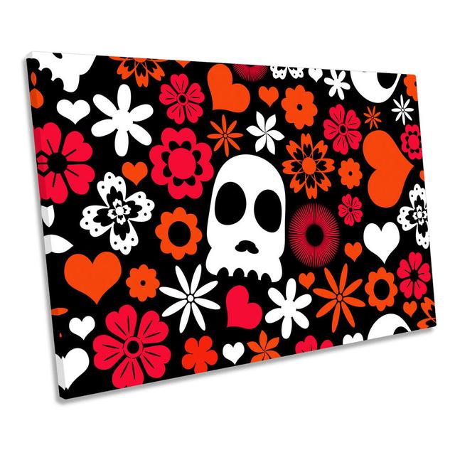 Urban Candy Skull Graffiti CANVAS WALL ART Framed Print Maturi Size: 81.3cm H x 121.9cm W x 4cm D on Productcaster.