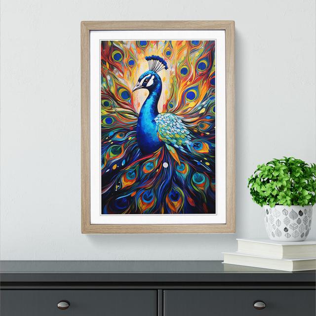 Peacock - Print Latitude Vive Size: 34cm H x 25cm W, Format: Oak Framed on Productcaster.