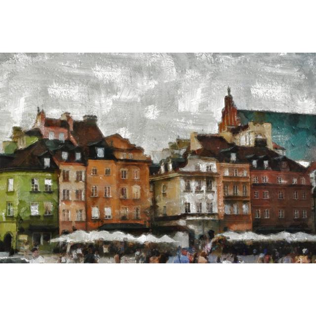 Painted Neutral European Buildings - Wrapped Canvas Art Prints Marlow Home Co. Size: 30cm H x 46cm W x 3.8cm D on Productcaster.