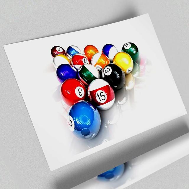 Pool Balls - Unframed Graphic Art Print on Paper East Urban Home Size: 84.1 cm H x 118.9 cm W x 1 cm D on Productcaster.