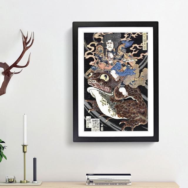 Warrior upon a Toad by Utagawa Kuniyoshi - Picture Frame Painting Print East Urban Home Size: 36cm H x 27cm W x 2cm D, Frame Option: Black Framed on Productcaster.