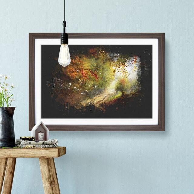 Autumn Forest Paint Splash - Picture Frame Graphic Art East Urban Home Size: 24cm H x 33cm W x 2cm D, Frame Option: Walnut Framed on Productcaster.