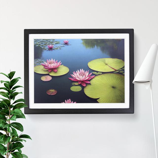 Beauty of a Water Lily Pond - Picture Frame Graphic Art World Menagerie Size: 25cm H x 34cm W x 2cm D, Frame Colour: Black Frame on Productcaster.