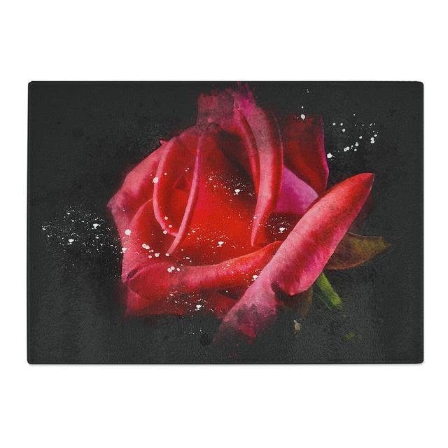 Rose Flower Vol.4 Paint Splash Chopping Board East Urban Home Size: 0.4cm H x 20cm W x 28.5cm L on Productcaster.