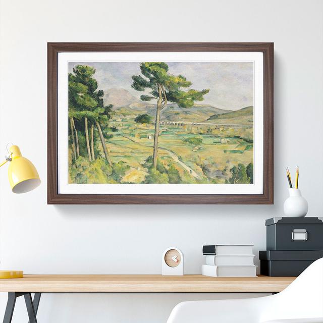 Mont Sainte-Victoire Viaduct by Paul Cezanne - Picture Frame Painting East Urban Home Size: 36cm H x 48cm W x 2cm D, Frame Option: Walnut on Productcaster.