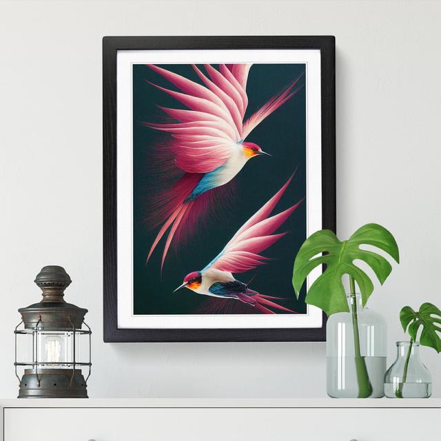 Swallow Birds - Print ClassicLiving Size: 64cm H x 46cm W x 2cm D, Frame Option: Walnut on Productcaster.