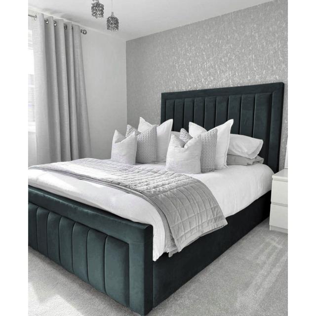 Abianna Upholstered Panel Bed Canora Grey Colour: Grey, Size: Single (3') on Productcaster.