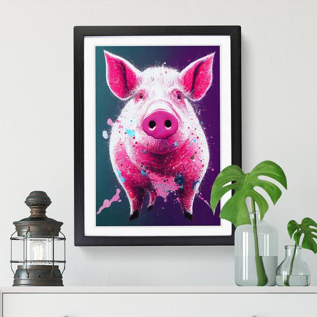 FRM-V0523-1841X Pig Paint Splash - Picture Frame Print Brambly Cottage on Productcaster.