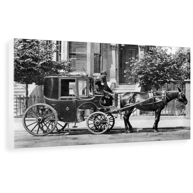 'A Horse-Drawn Carriage, London' Photograph East Urban Home Size: 47.3 cm H x 80 cm W x 3.8 cm D, Format: Wrapped Canvas on Productcaster.