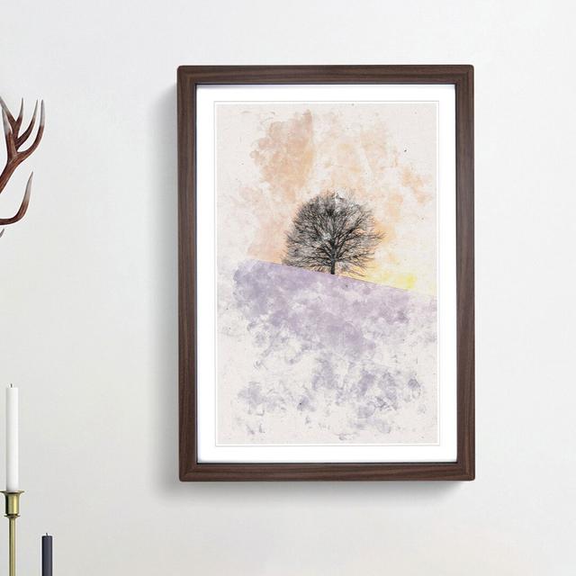 A Winter Tree at Sunset - Picture Frame Painting Print East Urban Home Frame Option: Walnut Framed, Size: 45cm H x 33cm W x 2cm D on Productcaster.