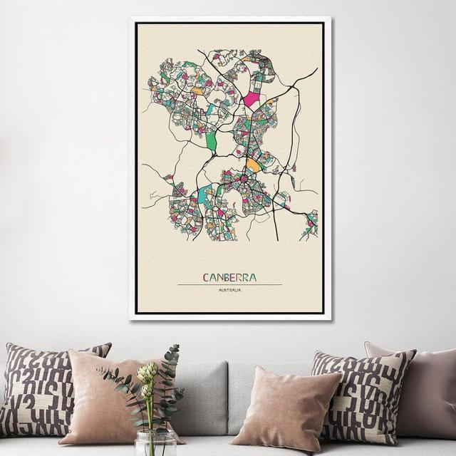 Ho Chi Minh City, Vietnam Map by Ayse Deniz Akerman - Floater Frame Graphic Art on Canvas Ivy Bronx on Productcaster.