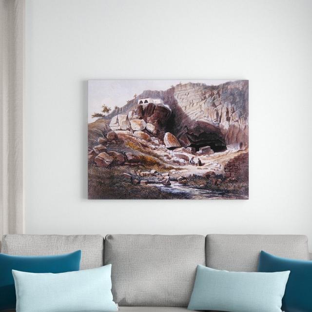 Source of the Jordan, Engraved by Jean Jacottet Art Print on Canvas East Urban Home Size: 74.4cm H x 100cm W x 3.8cm D on Productcaster.