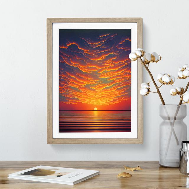 XV1022-3410X Passionate Ocean Sunset House of Hampton Format: Oak Framed, Size: 36cm H x 27cm W on Productcaster.