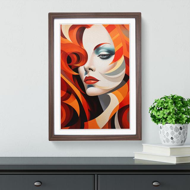 Woman With Red Hair Dadaism - Single Picture Frame Print on Wood Fairmont Park Size: 64cm H x 46cm W x 2cm D, Frame Colour: Walnut on Productcaster.