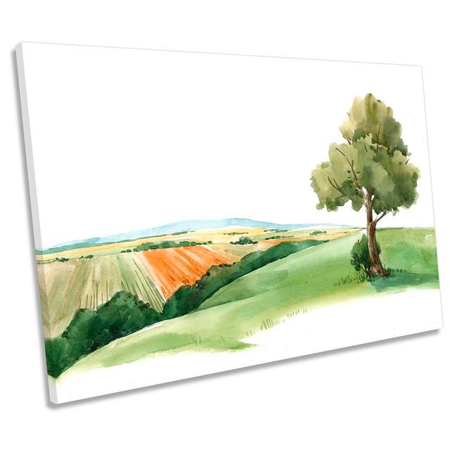 Landscape Countryside - Wrapped Canvas Painting August Grove Size: 30.5cm H x 45.7cm W x 2cm D on Productcaster.