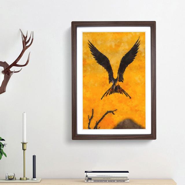 Bird in Flight - Picture Frame Graphic Art Print East Urban Home Size: 87cm H x 62cm W x 2cm D, Frame Option: Walnut Framed on Productcaster.