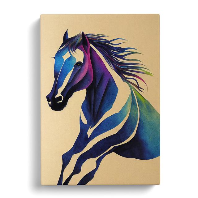 Watercolour Horse No.2 Abstract - Wrapped Canvas Graphic Art Brambly Cottage Size: 60cm H x 40cm W x 3cm D on Productcaster.