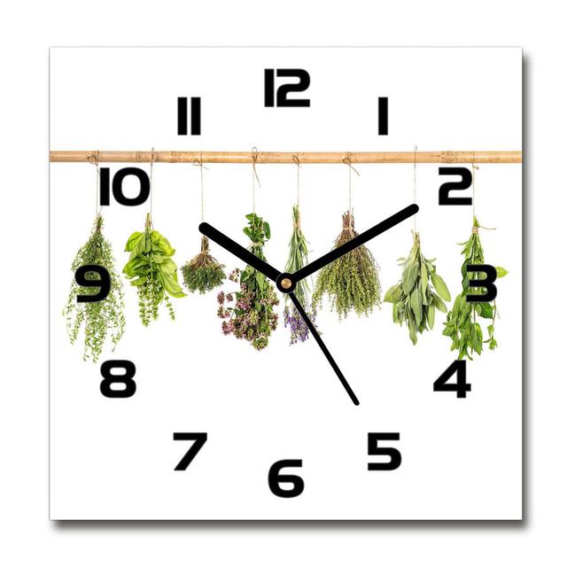 Herbs on a String Silent Wall Clock East Urban Home Colour: Black/Green on Productcaster.